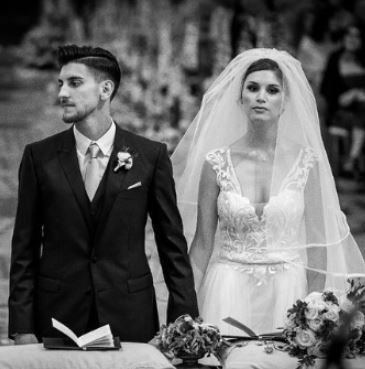 Veronica Martinelli and Lorenzo Pellegrini on their wedding day